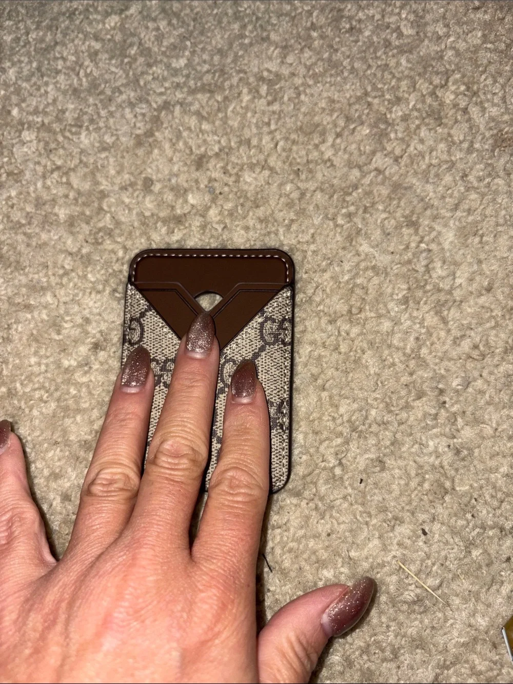 Designer-Style Brown Magnetic Card Holder